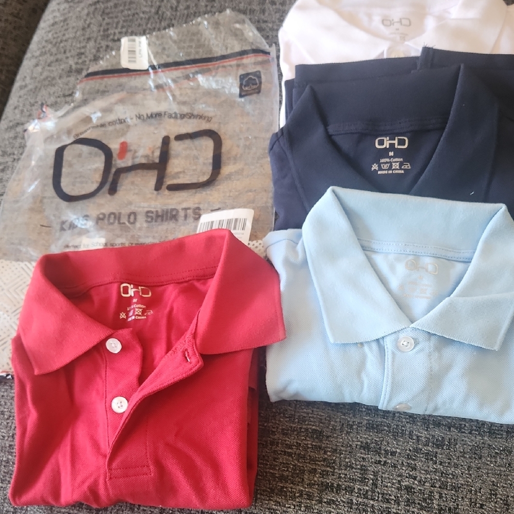 Oh Kids Polo Shirt Set - Red, Navy, Light Blue, White